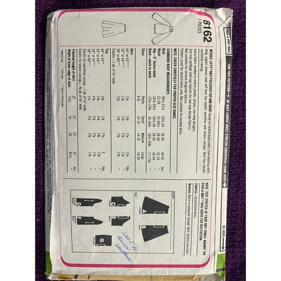 simplicity 8162 Sewing pattern pullover dress midi cowl neck size 10 - Picture 3 of 6